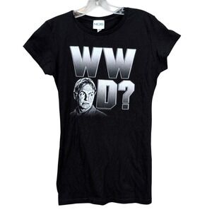 Y2K NCIS TV Show Gibbs WWGD What Would Gibbs Do‎ Graphic T-Shirt Women's L Black